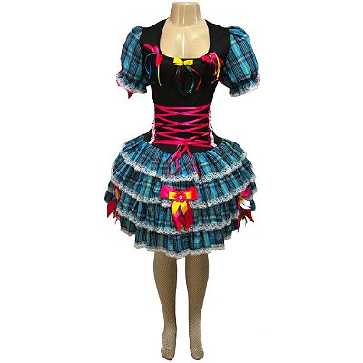 Vestido Junino Super Luxo Brenda Trançado - SOMENTE ALUGUEL