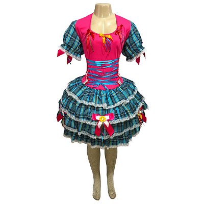 Vestido Junino Super Luxo Clara Trançado - SOMENTE ALUGUEL
