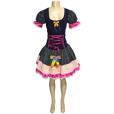 Vestido Junino Super Luxo Ellen Trançado - SOMENTE ALUGUEL