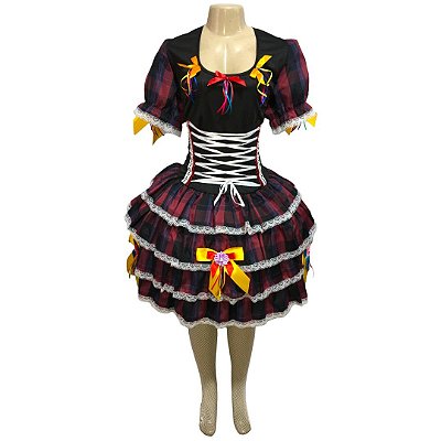 Vestido Junino Super Luxo Lorena Trançado - SOMENTE ALUGUEL