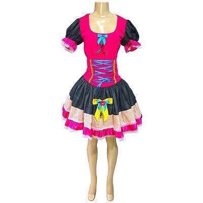 Vestido Junino Super Luxo Marcela Trançado - SOMENTE ALUGUEL