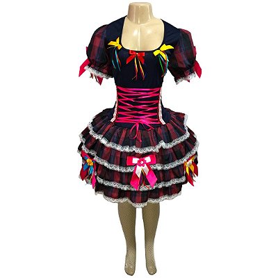 Vestido Junino Super Luxo Manu Trançado - SOMENTE ALUGUEL