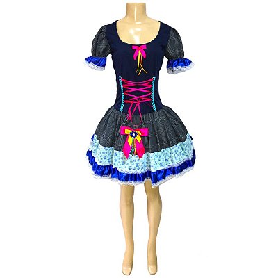 Vestido Junino Super Luxo Pamela Trançado - SOMENTE ALUGUEL