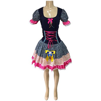 Vestido Junino Super Luxo Raquel Trançado - SOMENTE ALUGUEL