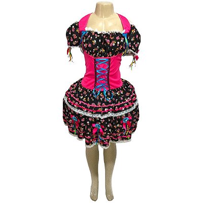 Vestido Junino Super Luxo Sophia Trançado - SOMENTE ALUGUEL