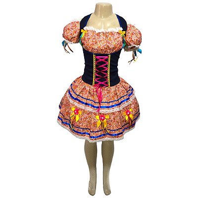 Vestido Junino Super Luxo Vitória Trançado - SOMENTE ALUGUEL
