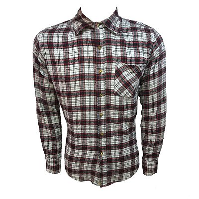 Camisa Caipira Xadrez Flanelada Cinza - SOMENTE ALUGUEL