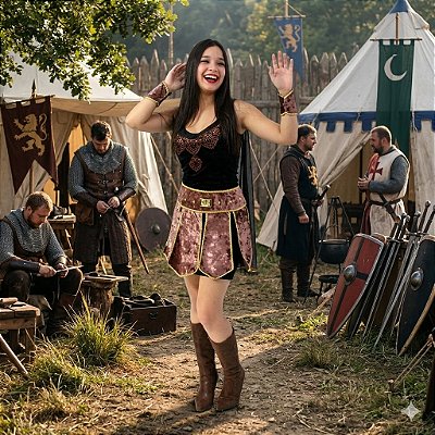 Fantasia Guerreira Vestido Adulto - SOMENTE ALUGUEL