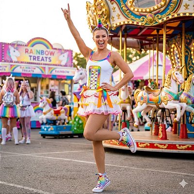 Fantasia Unicórnio Alças Adulto - SOMENTE ALUGUEL