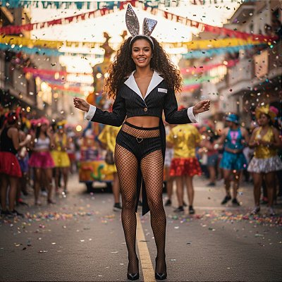 Fantasia Coelha Fraque Adulto - SOMENTE ALUGUEL