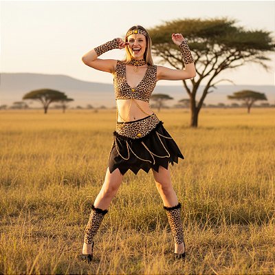 Fantasia Pantera Saia Adulto - SOMENTE ALUGUEL