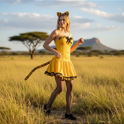 Fantasia Tigresa Fitas Adulto - SOMENTE ALUGUEL