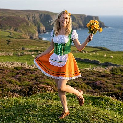 Fantasia Irlandesa Corpete Adulto - SOMENTE ALUGUEL