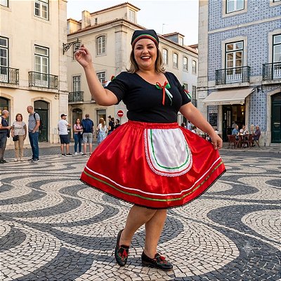 Fantasia Portuguesa Conjunto Collant Adulto - SOMENTE ALUGUEL