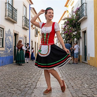 Fantasia Portuguesa Corpete Adulto - SOMENTE ALUGUEL