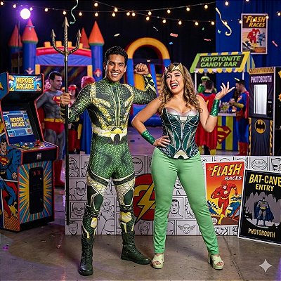 Fantasias Casal Aquaman - SOMENTE ALUGUEL