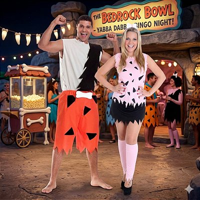 Fantasias Casal Bam bam e Pedrita - SOMENTE ALUGUEL