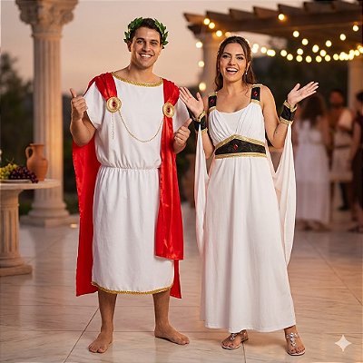 Fantasias Casal Grego Luxo - SOMENTE ALUGUEL