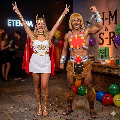 Fantasias Casal He Man e She Ra - SOMENTE ALUGUEL