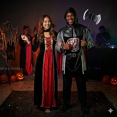 Fantasias Casal Medieval Inverno - SOMENTE ALUGUEL