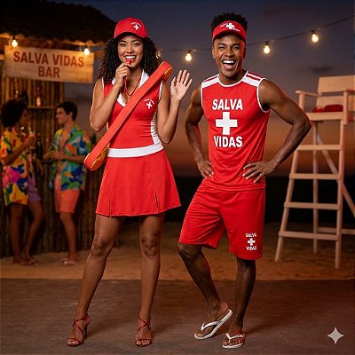 Fantasias Casal Salva Vidas - SOMENTE ALUGUEL