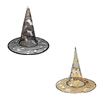 Chapéu Bruxa Transparente Morcegos