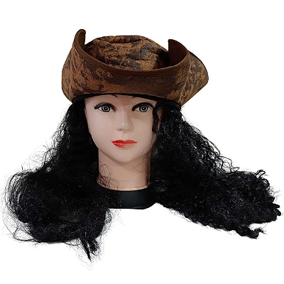 Chapéu Pirata com Cabelo