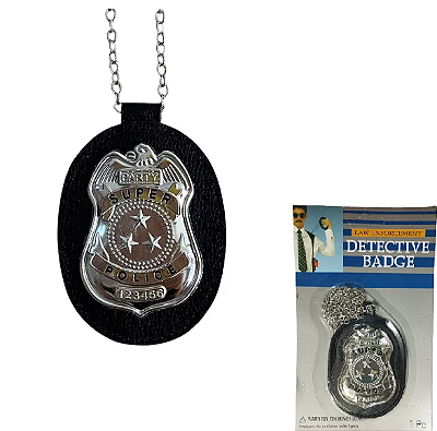 Distintivo Policial Couro Luxo