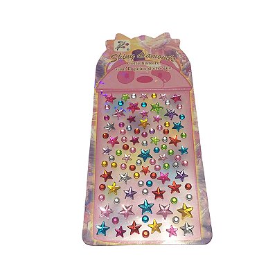 Strass Facial Médio Estrelas Colorido
