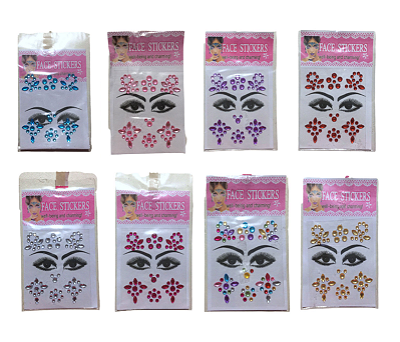 Strass Cartela Mini Face Stickers