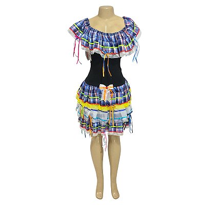 Vestido Junino Kamile Xadrez