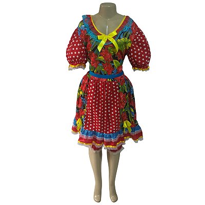 Vestido Junino Bolinhas Plus