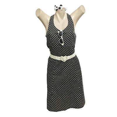 Anos 60 Bolinhas Preto e Branco - SOMENTE ALUGUEL
