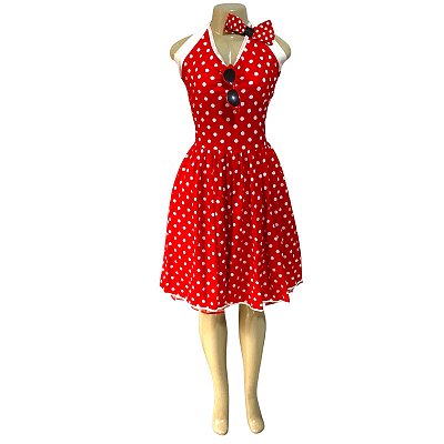 Anos 60 Frente única Vermelho Tule - SOMENTE ALUGUEL