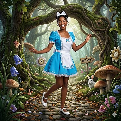 Fantasia Alice Menina Adulto - SOMENTE ALUGUEL