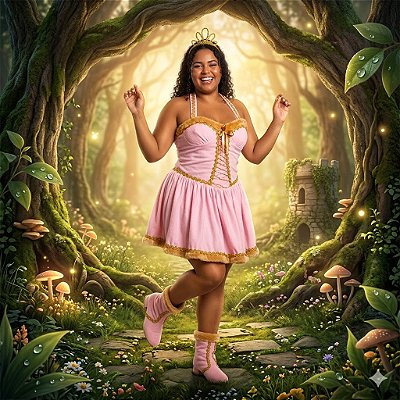 Fantasia Bela Adormecida Veludo Plus Adulto - SOMENTE ALUGUEL