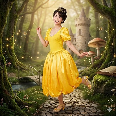 Fantasia Bela Collant Comprido Smp Glitter - SOMENTE ALUGUEL