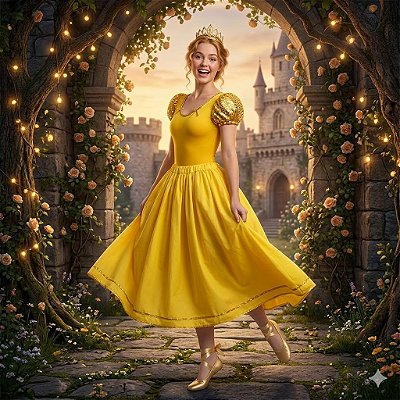 Fantasia Bela Collant Comprido Smp Paetê Adulto - SOMENTE ALUGUEL