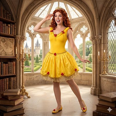 Fantasia Bela Collant Florido - SOMENTE ALUGUEL