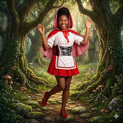 Fantasia Chapeuzinho Corpete Adulto - SOMENTE ALUGUEL