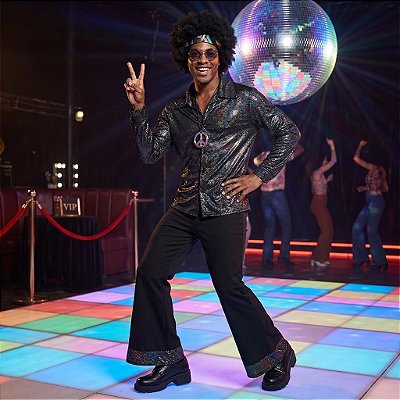 Fantasia Discoteca Masculino Delírios Adulto - SOMENTE ALUGUEL