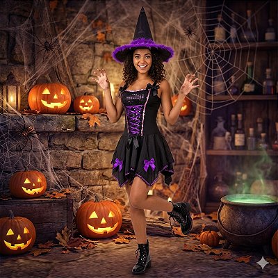 Fantasia Macabra Roxa Juvenil - SOMENTE ALUGUEL