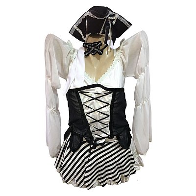 Pirata Branca Luxo Feminina - SOMENTE ALUGUEL