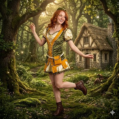 Fantasia Robin Hood Brilho Feminina Adulto - SOMENTE ALUGUEL