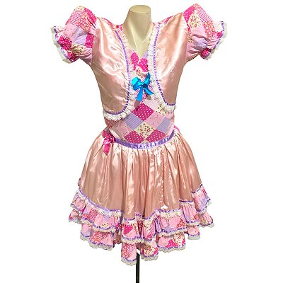 Vestido Junino Xadrez Com Bolero Sofie - SOMENTE ALUGUEL