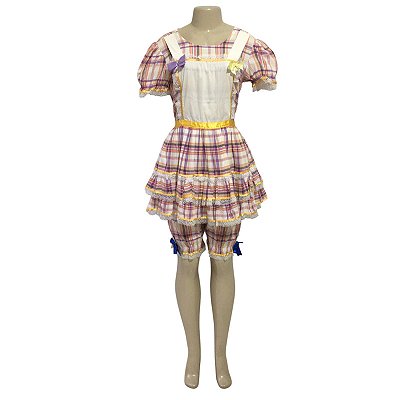 Vestido Junino Xadrezinho com Avental - SOMENTE ALUGUEL