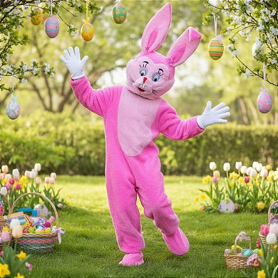 Coelho Rosa Cabeção Laços