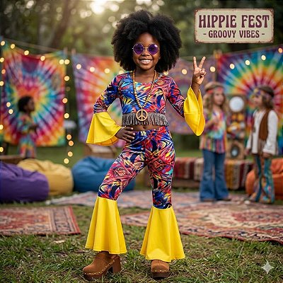 Fantasia Infantil Hippie Feminina