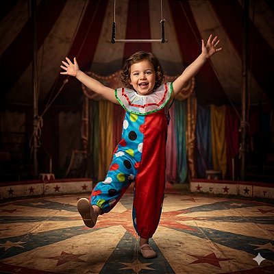 Fantasia Infantil Palhaço Macacão Color Leg