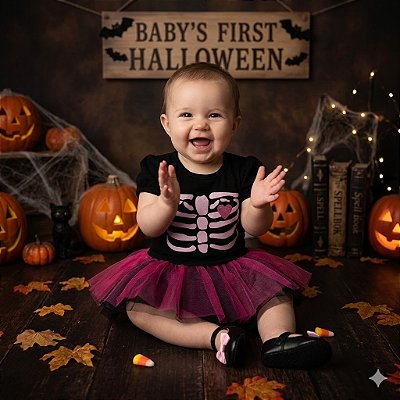 Fantasia Infantil Esqueleta Baby Leg